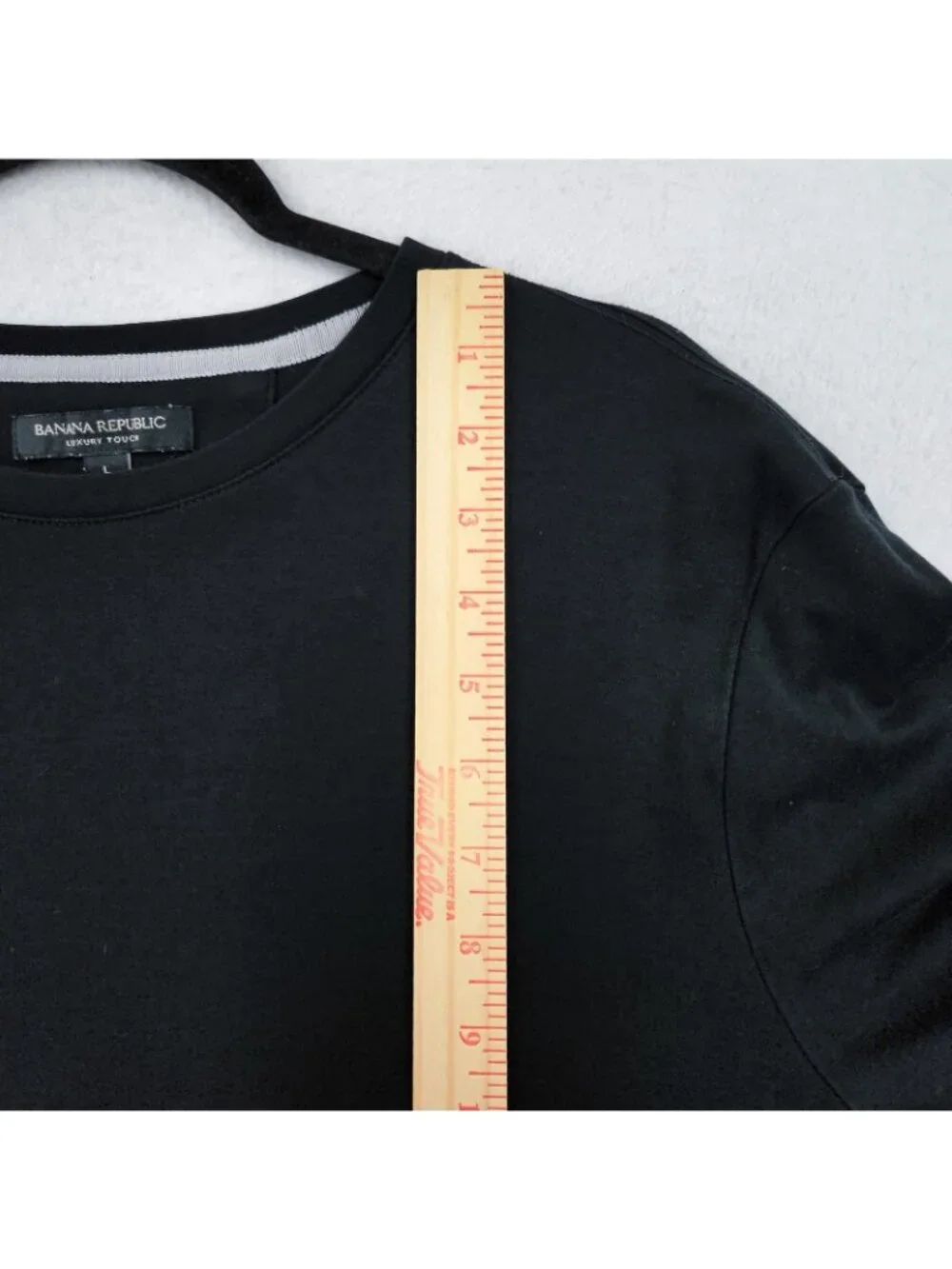 Banana Republic Shirt Mens Large Black Long Sleeve Luxury Touch Cotton Crewneck